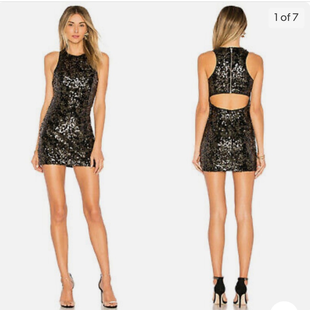 Black Sequin NBD Sleeveless Dress, Sz. M